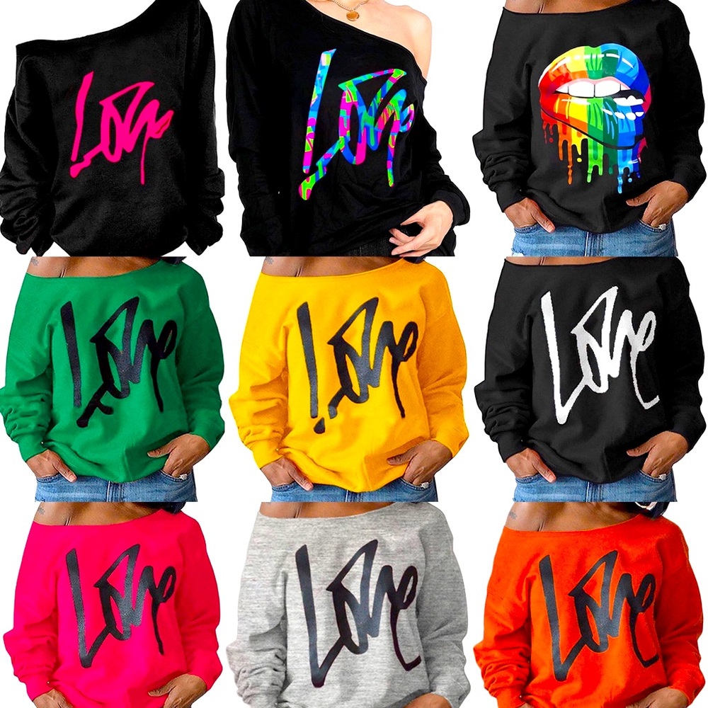 Off the shoulder LOVE SHIRTS